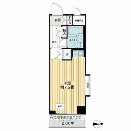ライオンズマンション方南町駅前[1R/21.56m2]の間取図
