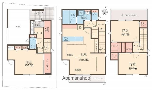 東京都中野区白鷺２丁目[3LDK/70.59m2]の間取図