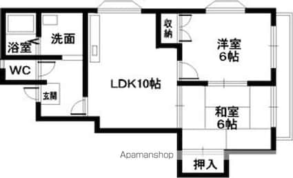 和歌山県和歌山市杭ノ瀬[2LDK/50.9m2]の間取図