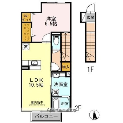 和歌山県和歌山市三葛[1LDK/48.78m2]の間取図