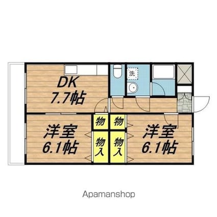 ラントルーエ[2DK/51.3m2]の間取図