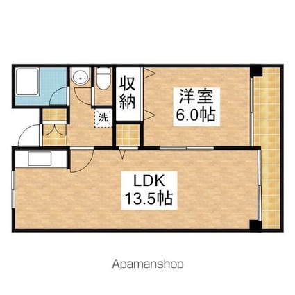 佐野湊団地１号棟[1LDK/46.2m2]の間取図