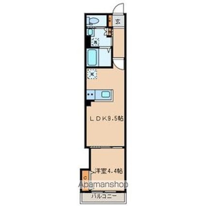 フィカーサ　いちょうの木[1LDK/33.36m2]の間取図