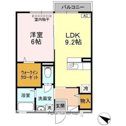 ノールヴィラージュ[1LDK/40.07m2]の間取図