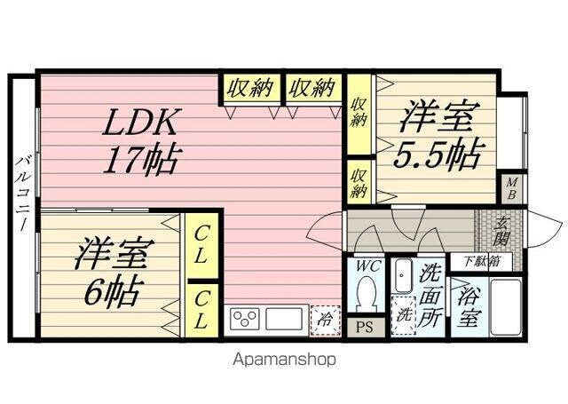 東京都世田谷区船橋１丁目[2LDK/67.18m2]の間取図