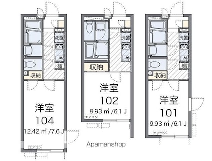 クレイノフェリス東四つ木[1K/21.11m2]の間取図