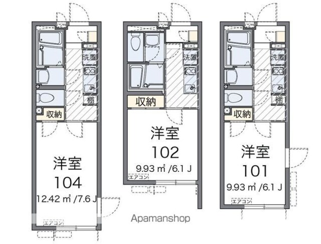 クレイノフェリス東四つ木[1K/21.11m2]の間取図