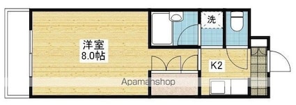 ボンデパール[1K/24.3m2]の間取図