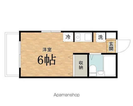フラワーリングハイム[1R/17.02m2]の間取図