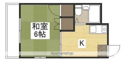 広島県廿日市市平良山手[1K/21.75m2]の間取図