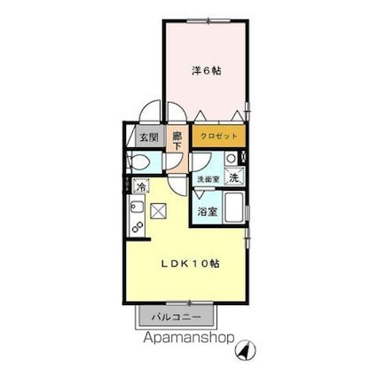 リヴェール[1LDK/36.67m2]の間取図