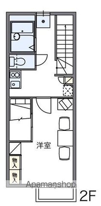 レオパレスルミエールⅡ[1K/26.08m2]の間取図