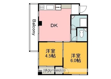 松尾ビル[2DK/39m2]の間取図