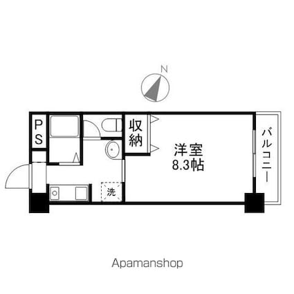メゾンアペックス[1K/24.04m2]の間取図