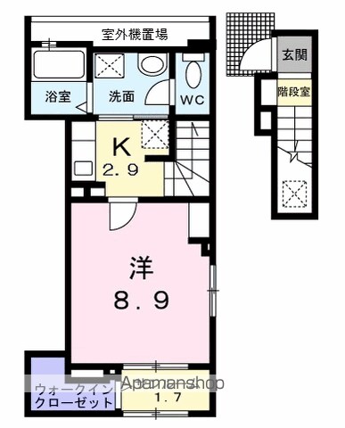 【昭島市拝島町のアパートの間取り】