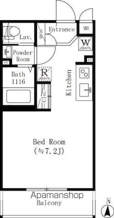 小竹レジデンス[1R/25.17m2]の間取図