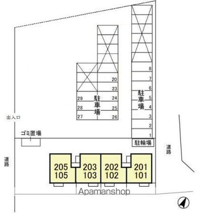 ラ・ルーン[2LDK/55.44m2]の配置図