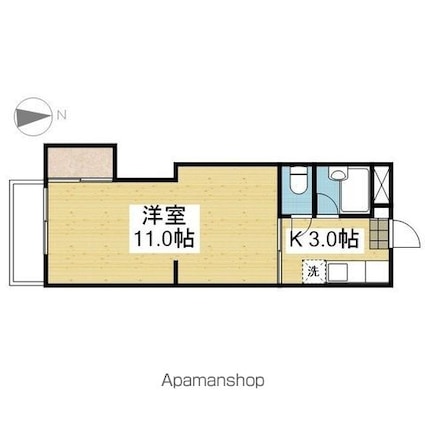 Ｇ．ＷＡＬＬ福音寺[1K/30.03m2]の間取図