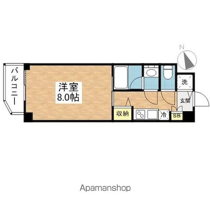 グラシア[1K/25.37m2]の間取図