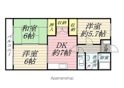 オステンハイム[3DK/55.65m2]の間取図