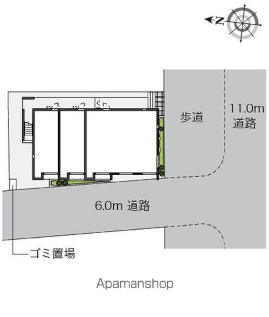 レオネクスト弦巻[1K/25.61m2]の配置図