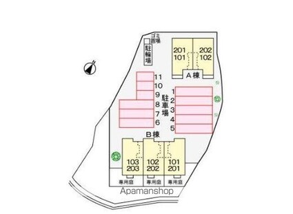 クラール・プラッツＢ[2LDK/55.81m2]の配置図