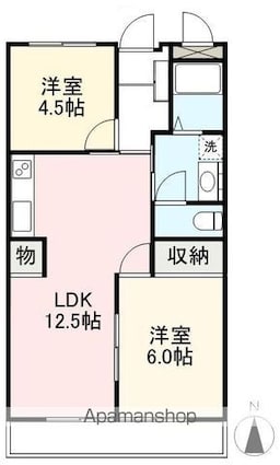 めぞん寺井[2LDK/50.51m2]の間取図