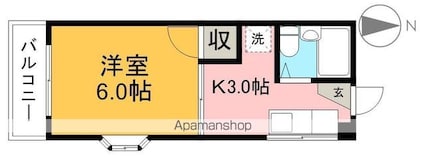 サンライフ福井[1K/19.8m2]の間取図