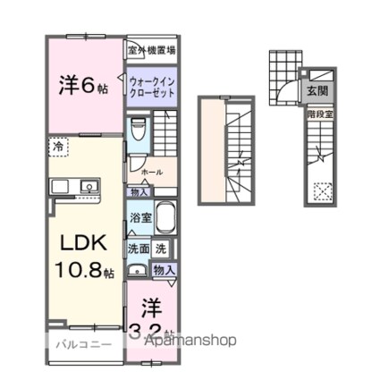 ヒカルサ甲府国母イースト[2LDK/58.13m2]の間取図