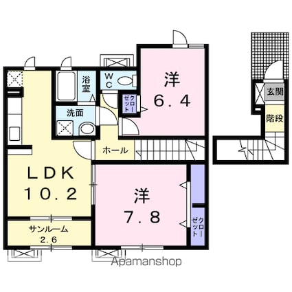 ビサイド[2LDK/63.04m2]の間取図