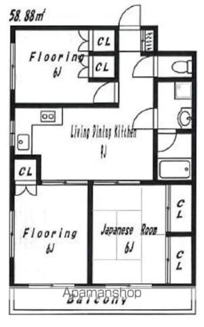メゾン本庄[3LDK/58.88m2]の間取図