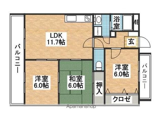 リバーサイド志免の間取り写真