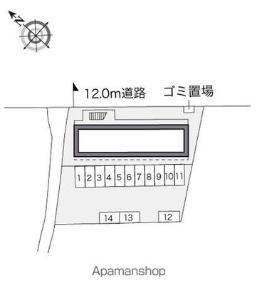 レオパレスアリエスニヤ[1K/23.18m2]の配置図