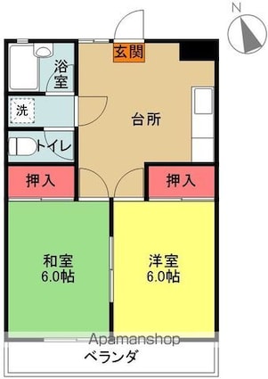 シャイニングマンション[2DK/42.42m2]の間取図