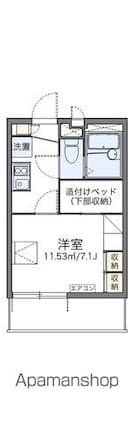 レオパレスファミール加賀[1K/19.87m2]の間取図