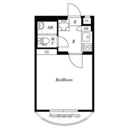 アサカシオン瀬田[1K/17.94m2]の間取図
