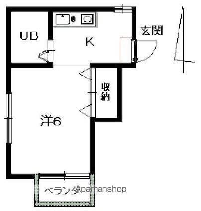 Ｆｕ９[1K/17.82m2]の間取図