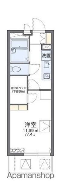 レオパレスボナール　Ｋ　Ｙ[1K/20.81m2]の間取図
