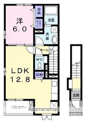 サンパティークⅡ[1LDK/49.17m2]の間取図