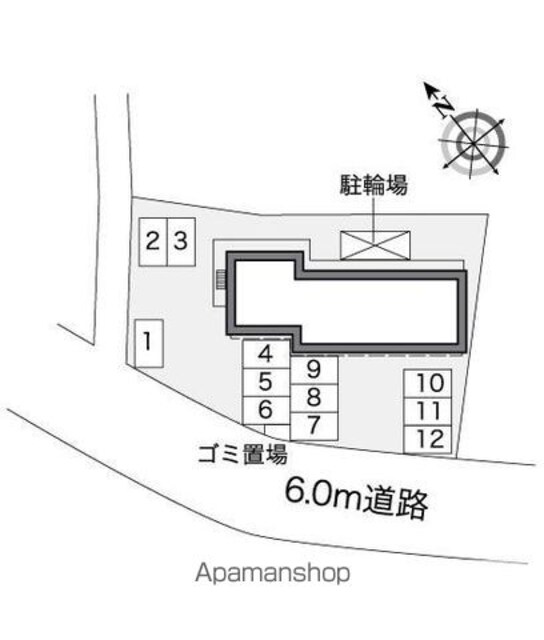 レオパレスＥａｓｅ　ｍｏｒｅ[1K/23.18m2]の配置図
