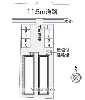 レオパレスＩ　Ｎ南仙台[1K/22.09m2]の配置図