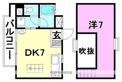 ビームス[1DK/36.5m2]の間取図