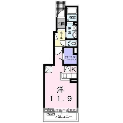 香川県高松市東山崎町[1R/32.94m2]の間取図