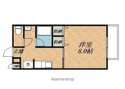 ボーソレイユ[1K/28.03m2]の間取図