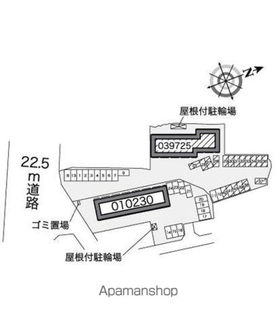 レオパレスプラントゥール[1K/23.61m2]の配置図