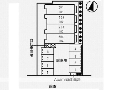 カリーノ[1LDK/41.98m2]の配置図
