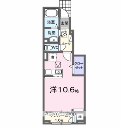 エムズガーデンＢ[1R/32.43m2]の間取図