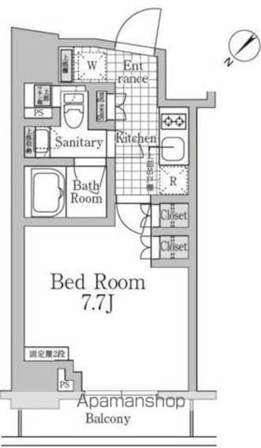 ステラメゾン三軒茶屋[1K/25.07m2]の間取図