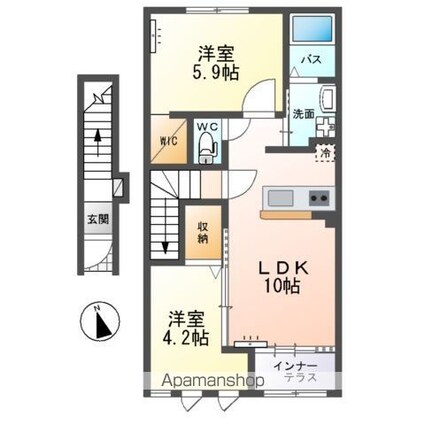 ｐａｔｒｉｅ（パトリ）[2LDK/53.8m2]の間取図