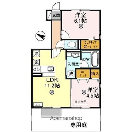 サンシャイン北斗[2LDK/52.37m2]の間取図